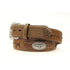 Nocona Western Mens Belt Barbwire Laced Conchos Leather Brown - Belts & Buckles