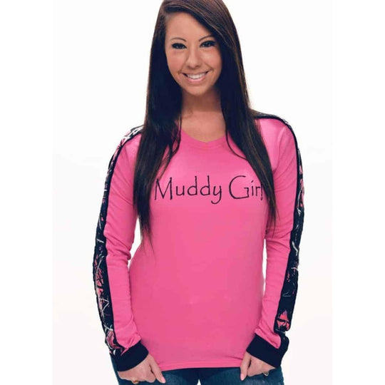 Pink Shirt | Muddy Girl Camo - Womens Tops