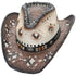 Straw Cowboy Hat - Pinch Front Dark Brown Brim - Small/medium - Accessories